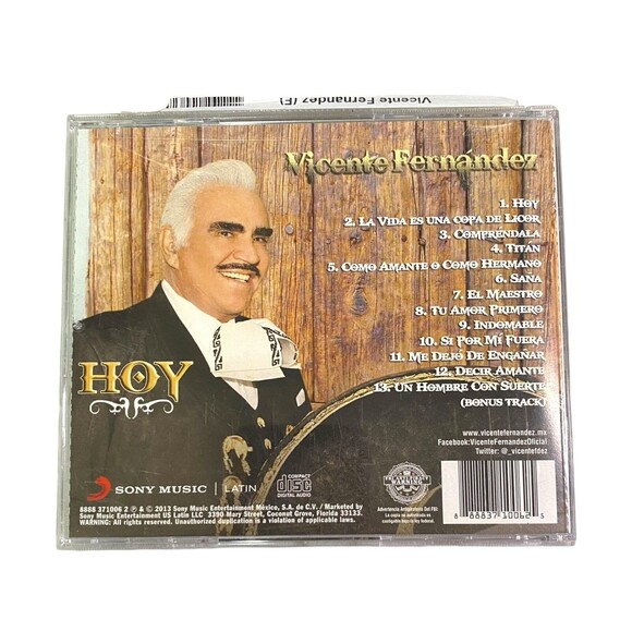 VICENTE FERNANDEZ - HOY - (Music CD, 2013) - Sony Music Musica - 13 Tracks - Picture 3 of 8